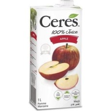 CERES  APPLE 100% JUICE 1LTR EACH