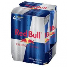 RED BULL ENERGY DRINK CANS 250ML 4PK