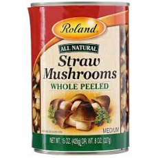 ROLAND STRAW MUSHROOMS WHOLE PEELED 150Z