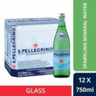 SAN PELLEGRINO SPARKLING NATURAL MINERAL WATER GLASS 12/750ML